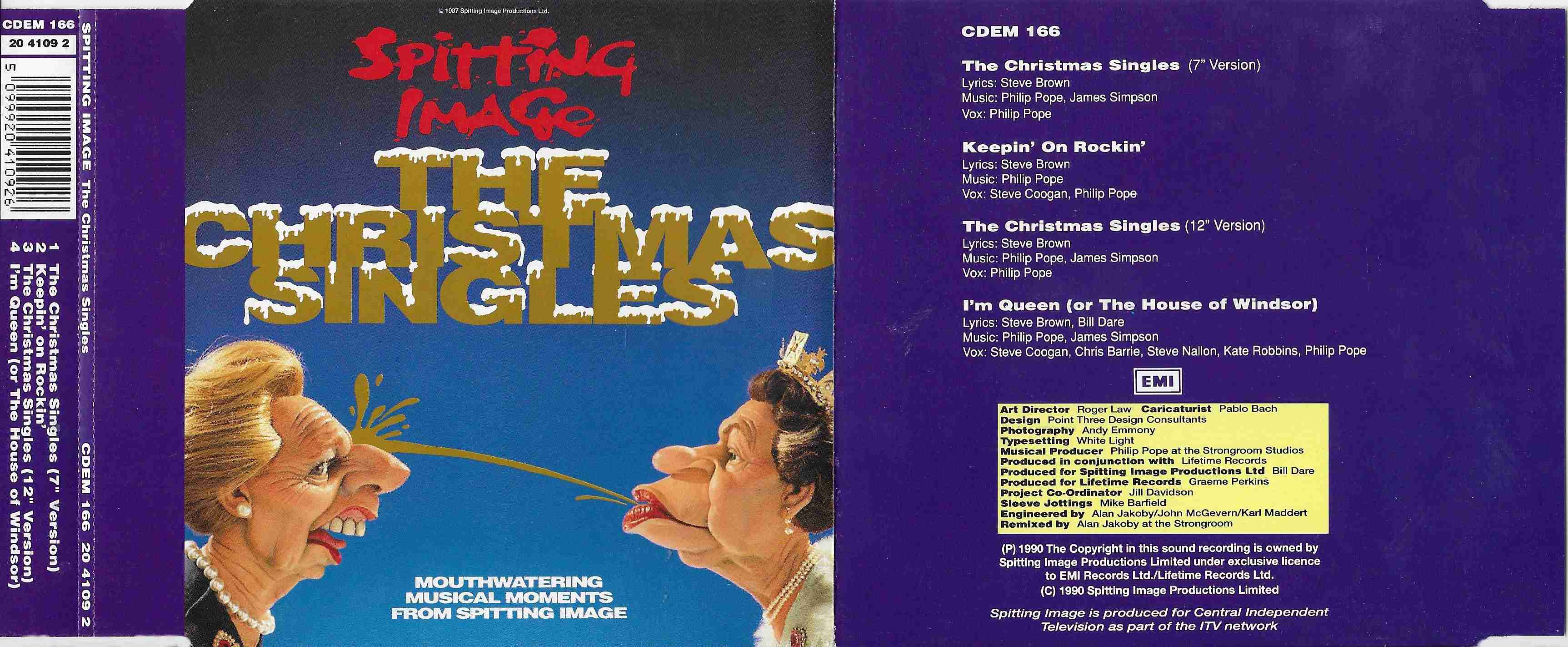 Picture of CD EM 166 The Christmas singles by artist Steve Brown / Philip Pope / James Simpson from ITV, Channel 4 and Channel 5 library